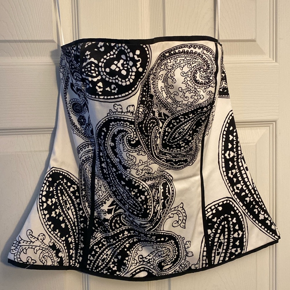 Strapless corset bustier top with zipper